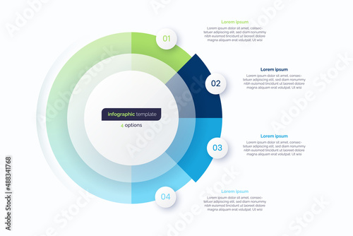 Four option circle infographic design template. Vector illustration
