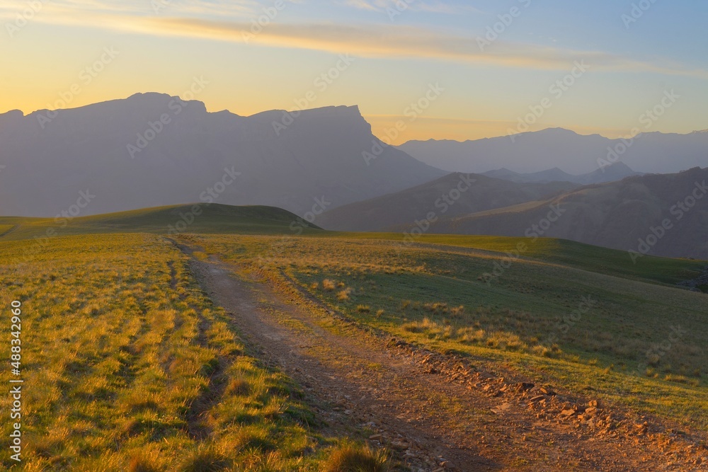 Morning in mountains