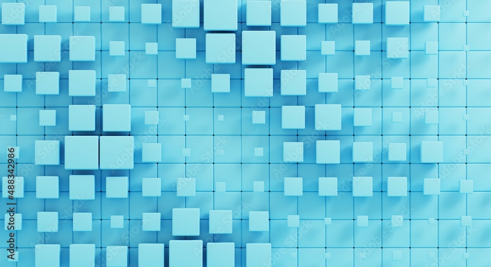 Fototapeta premium 3D rendering dynamic cubes abstract background, business, science, technology concept illustration. 