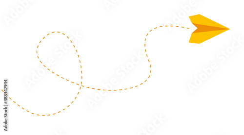 yellow paper airplane is flying. the way forward, unique, innovation, startup, business, growth, travel.
trend,idea concept.