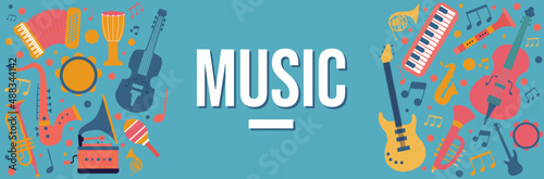 Banner - Music - Musical instruments - Illustrations photo