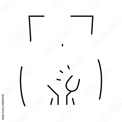 hernia inguinal disease line icon vector illustration