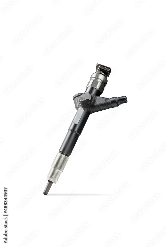 Common rail diesel nozzle isolated on white Common rail diesel nozzle isolated on white