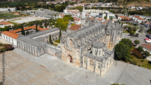 Aerial view of the Monastery of Santa Maria da Vitória. The Monastery of Batalha is one of the most fascinating Gothic monuments of the Iberian Peninsula.