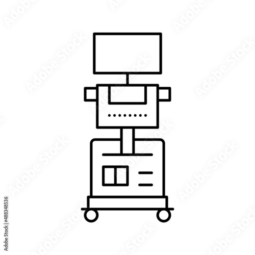 medical ultrasound scanner radiology line icon vector illustration