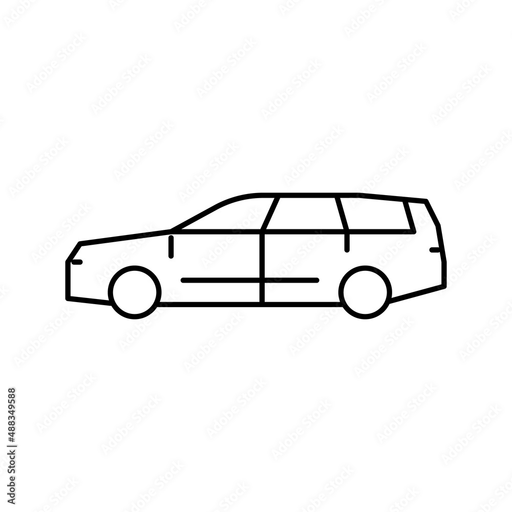 wagon car line icon vector illustration