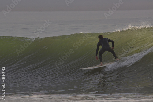 Surfing at Rincon point in California