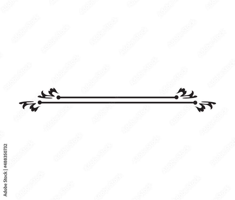 Calligraphy ornament line. Calligraphic text divider, border, separator decor design. Antique vintage victorian elegant decoration element. Filigree frame ornament line. Hand drawn vector illustration Calligraphy ornament line. Calligraphic text divider, border, separator decor design. Antique vintage victorian elegant decoration element. Filigree frame ornament line. Hand drawn vector illustration