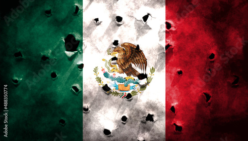 Fotografija Closeup of grunge Mexican flag