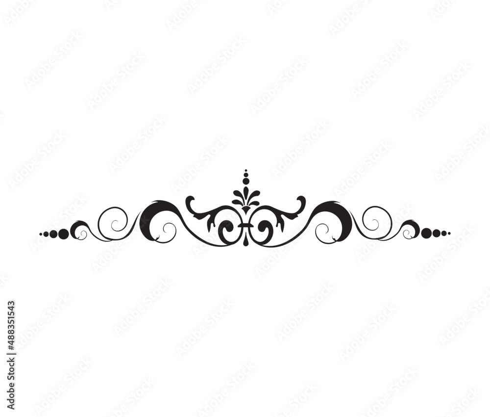 Calligraphy ornament line. Calligraphic text divider, border, separator decor design. Antique vintage victorian elegant decoration element. Filigree frame ornament line. Hand drawn vector illustration Calligraphy ornament line. Calligraphic text divider, border, separator decor design. Antique vintage victorian elegant decoration element. Filigree frame ornament line. Hand drawn vector illustration