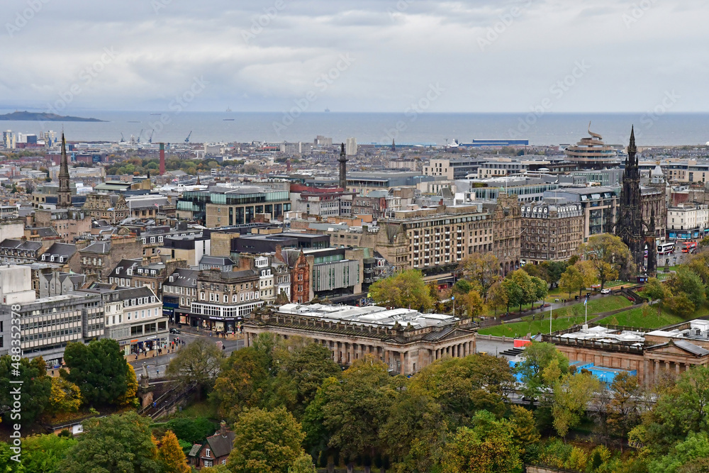 Edinburgh,Scotland - october 21 2021 : old picturesque city
