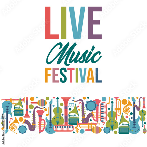 Live music festival - Musical instruments - Illustrations photo