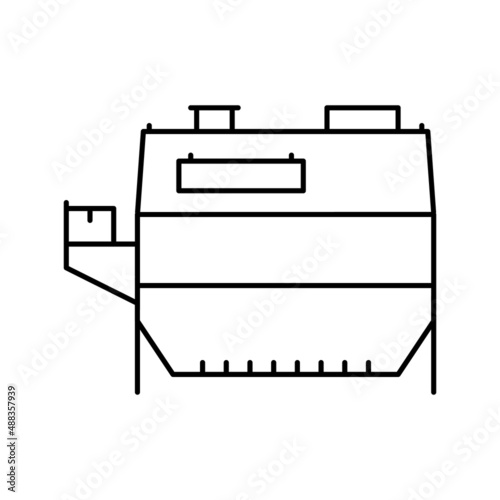 wheat grain cleaning machine line icon vector illustration