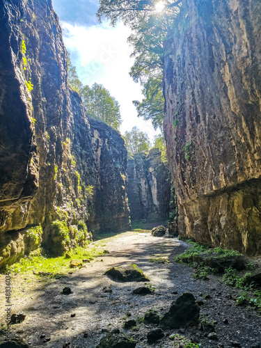 Stone Bowl gorge - a unique nature reserve. Gorge in mountains landscape nature on Dagestan. Russia. photo