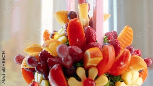 Beautiful and healthy fresh fruits bouquet