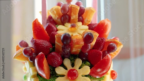 Beautiful and healthy fresh fruits bouquet