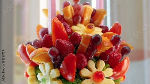 Beautiful and healthy fresh fruits bouquet