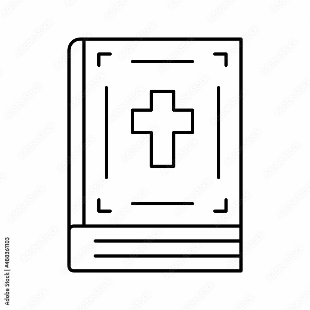 bible christianity book line icon vector illustration bible christianity book line icon vector illustration