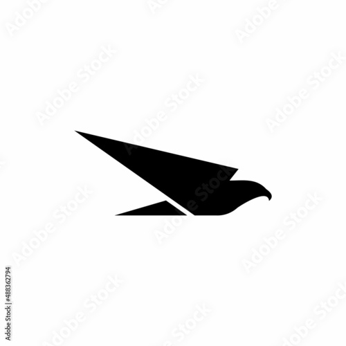 Flying Bird logo. Luxury bird, eagle, hawk, vector line logotype design