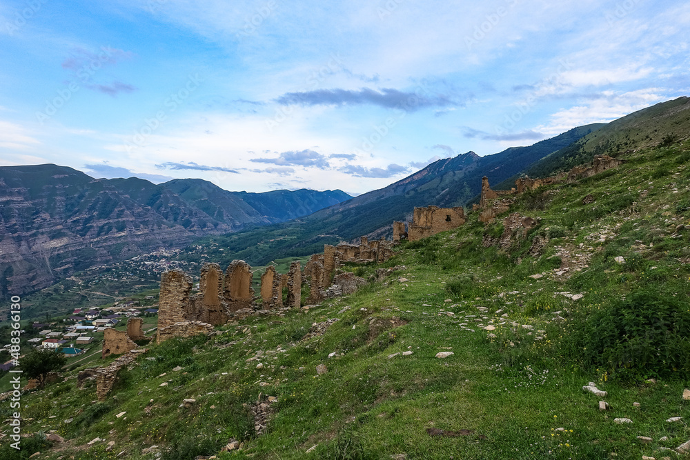Russia, Dagestan. medieval defensive towers in the village of Goor. 2021 Russia, Dagestan. medieval defensive towers in the village of Goor. 2021
