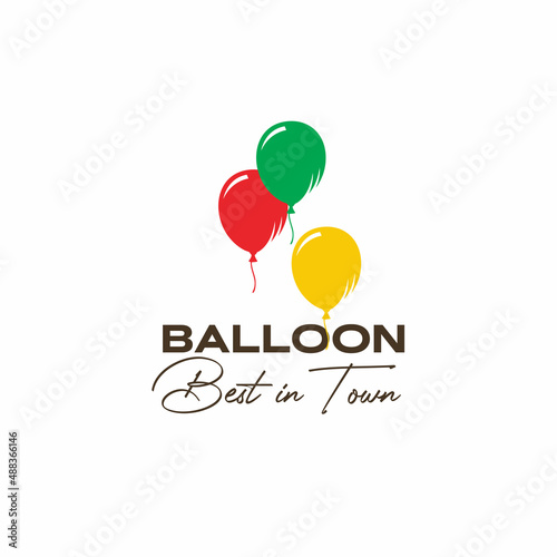 illustration vector graphic of colorful balloons flying good for balloon product shop vintage logo