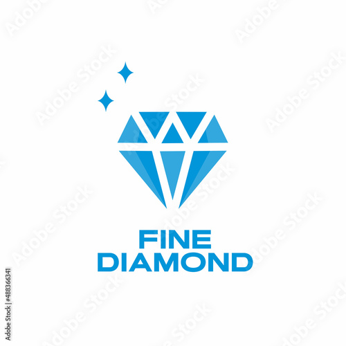illustration vector graphic of blue fine diamond vintage logo good for jewelry shop