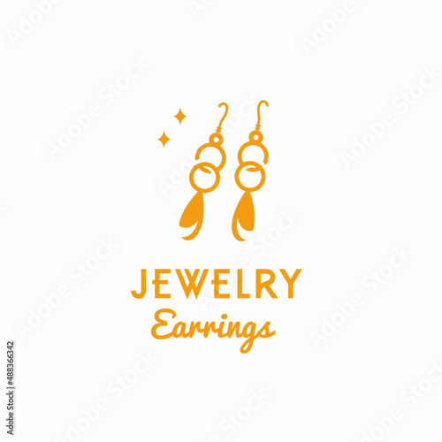 illustration vector graphic of gold jewelry earring good for jewelry shop product vintage logo