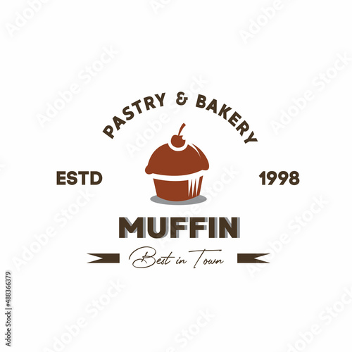 illustration vector graphic muffin bakery cake vintage logo of good for bakery pastry patisserie product shop