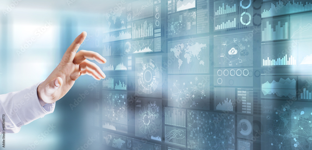 Applications icons on virtual screen, technology, development background concept. Applications icons on virtual screen, technology, development background concept.