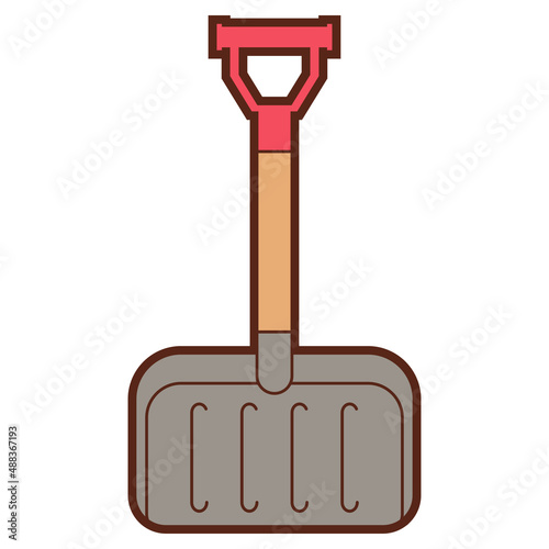 Snow shovel vector cartoon illustration isolated on a white background.