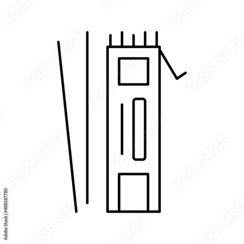 electrodes for welding line icon vector illustration