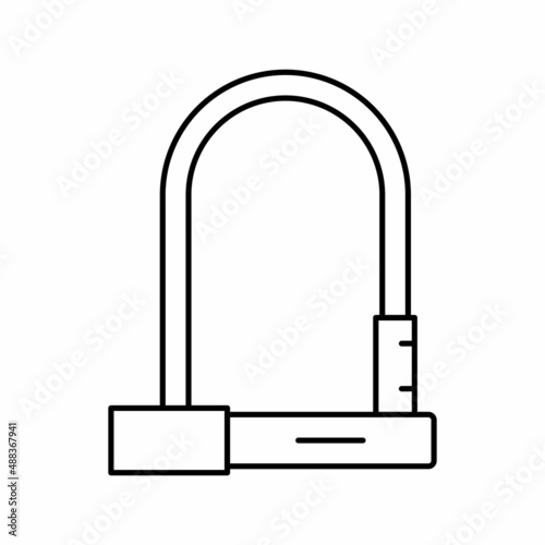 lock for safe bike line icon vector illustration