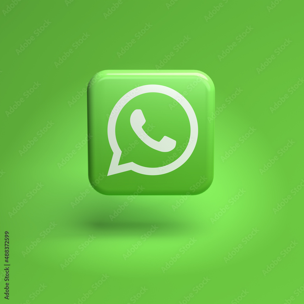 Logo of the messaging site and app whatsapp (part of meta group) on a ...