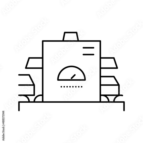 manufacturing conveyor aluminium line icon vector illustration
