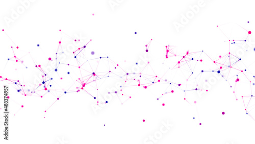 Network connection structure. Sorting and analysis big data. Future digital cyberspace with moving dots and lines. Storage data security. Abstract cyber security background. © Flow 37