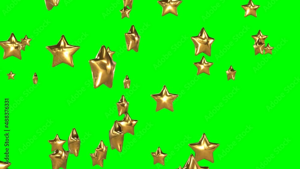 星 キラキラ 降り注ぐ クリスマス 金色 グリーンバック [ループ対応] [別Verあり]