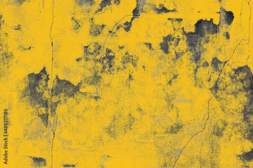 old yellow concrete wall