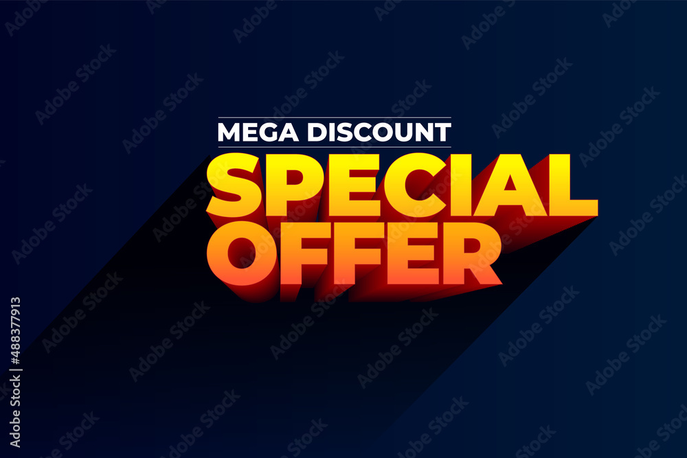 Mega Offer discount, Special Offer, Sale Discount, big sale vector