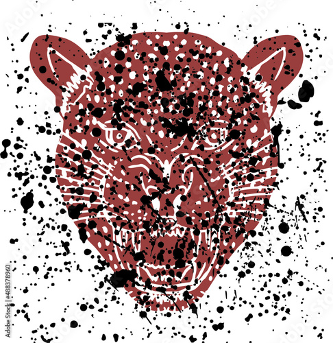 Canvas Print Tattoo tribal Wild cats graphic design vector art