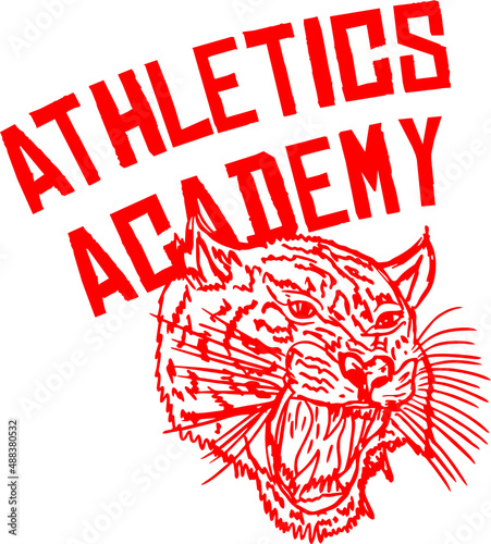 Canvas Print Tattoo tribal Wild cats graphic design vector art