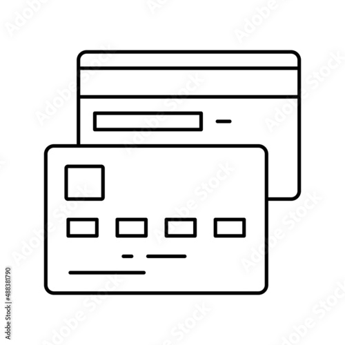 credit card line icon vector illustration