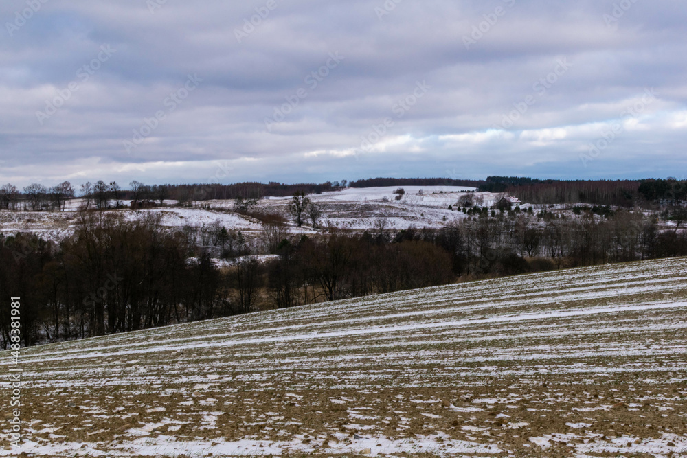 winter landscape with hill