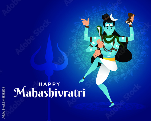 Vector illustration of Happy Mahashivratri, lord shiva, shivratri