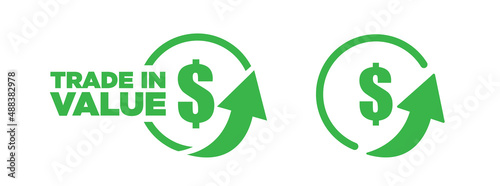 Trade in value icon vector Illustration
