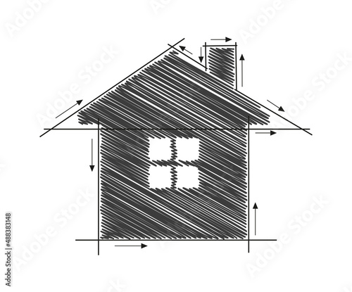 House in minimal style cleanness line. Vector illustration
