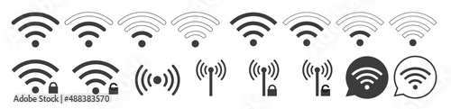 Wifi icon signal wireless set