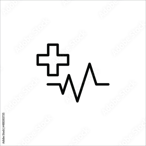 heartbeat Icon Vector Illustration Logo Template on white background