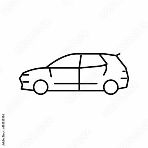 hatchback car line icon vector illustration