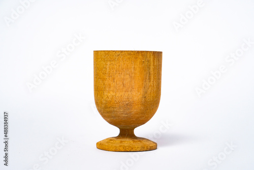 antique glass made of bamboo, on a white background