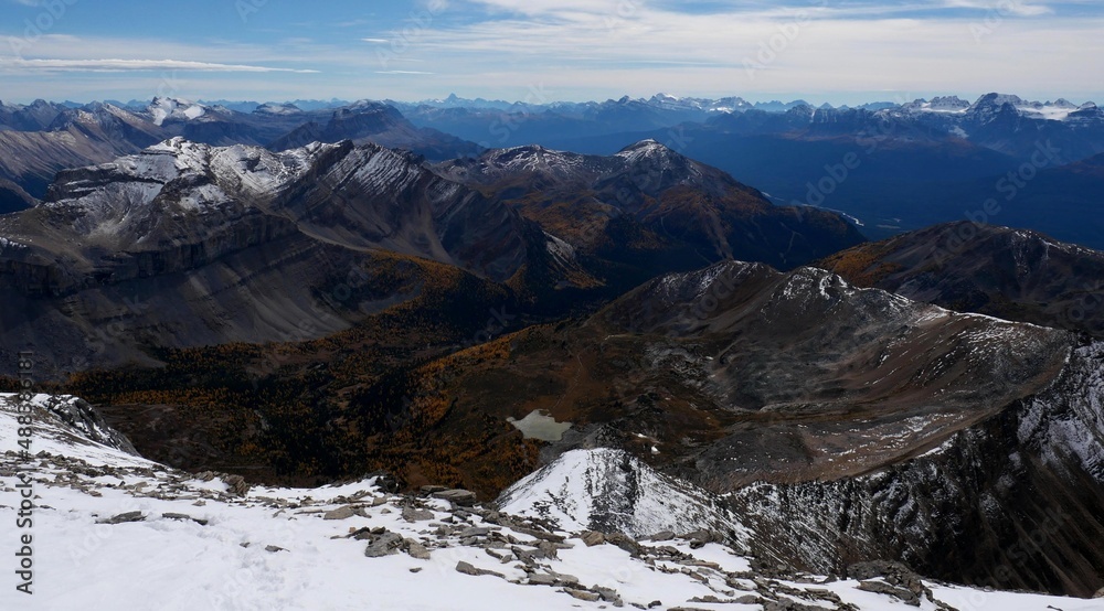 View towards Bow Valley at the summit of Mount Richardson